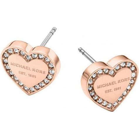 michael kors heart earrings rose gold|rose gold elegant earrings.